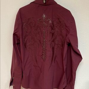 3/$25 Men's Maroon Embellished Casual Shirt Brand: House of Lords